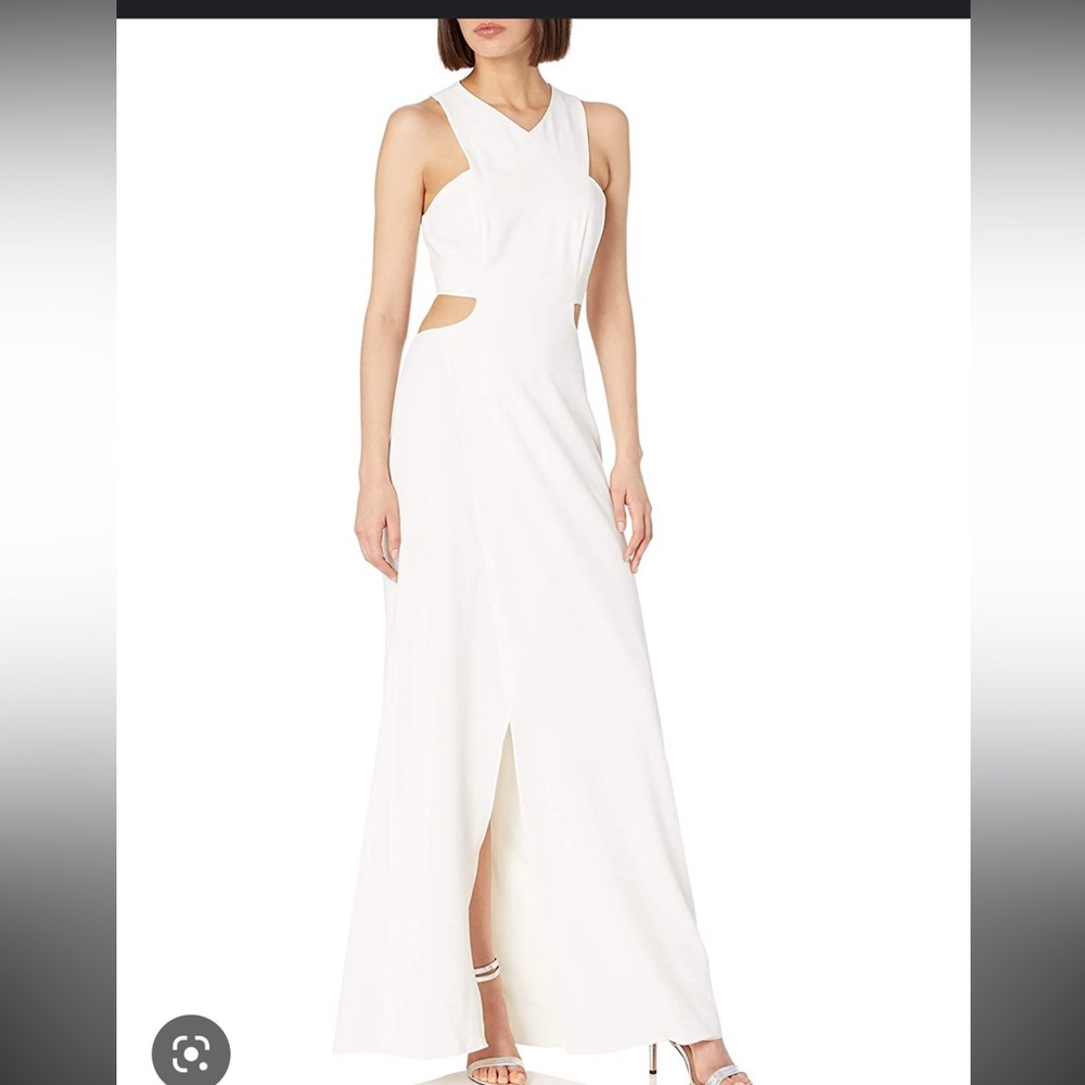 Halston Heritage Crepe Cut Out Gown